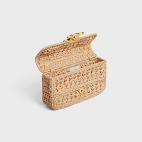 SCHULTERTASCHE MIT KETTE CLAUDE AUS RAFFIA MIT GEWEBEEFFEKT
